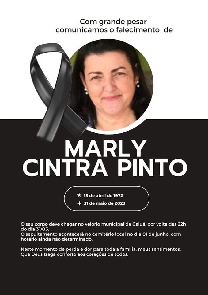 Nota de pesar pelo falecimento da policial penal Marly Cintra Pinto