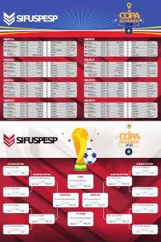 Painel Tabela Copa do Mundo 2018 1,50x1m